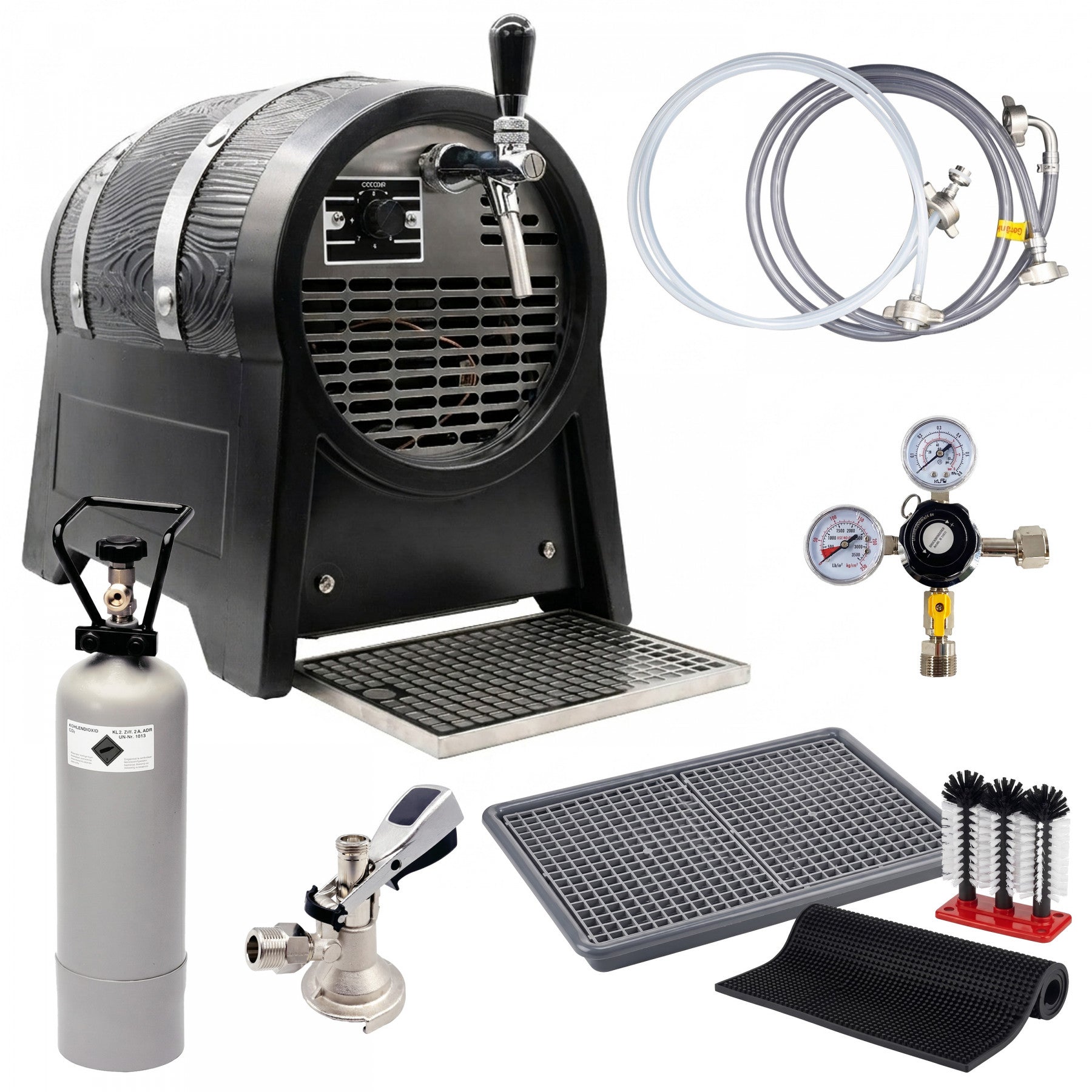 TK-60-1 Komplettset Zapfanlage ChattenGlut Partyfass mit CO2-Flasche und Zubehör